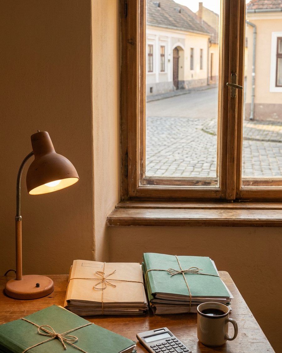 A könyvelőiroda munkaasztala